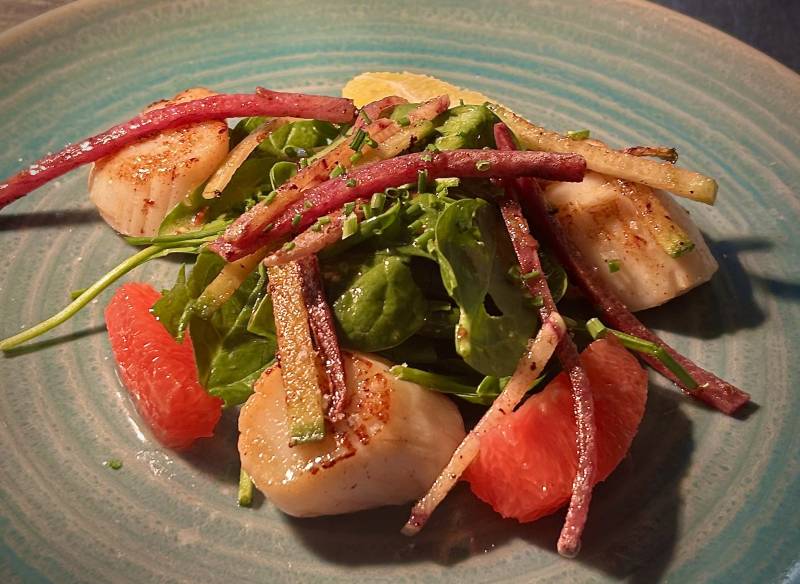 Les Noix de saint-Jacques poêlées au beurre d'agrume